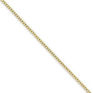 1.25mm, 10k Yellow Gold, Box Chain Necklace, 16 Inch